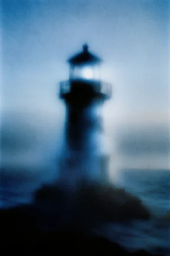 Ethereal Cyanotype Dreamscape style reference image — atmospheric fog