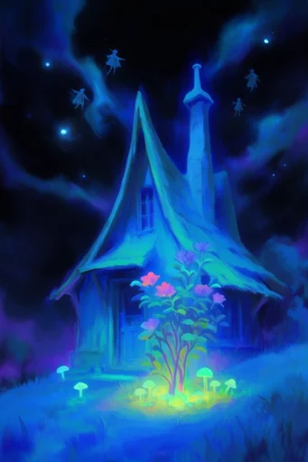 Luminous Spectral Noir style reference image — painterly digital texture