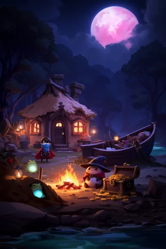 Luminous Crimson Arcana style reference image — volumetric lighting