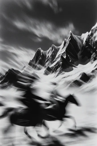 Spectral Kinetic Monochrome style reference image — high-contrast monochrome