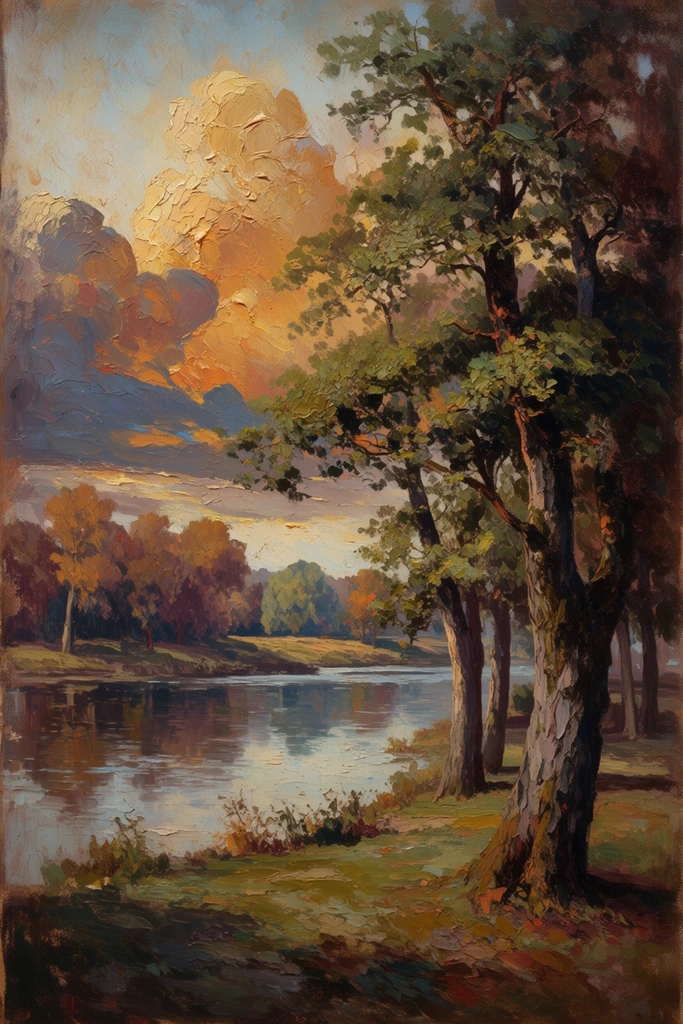Textured Pastoral Realism style AI image example 2