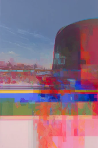 Surreal Chromatic Glitch style reference image — double exposure