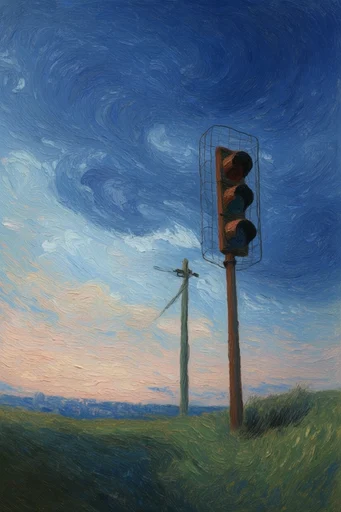 Atmospheric Swirling Impressionism style reference image — solitary silhouette