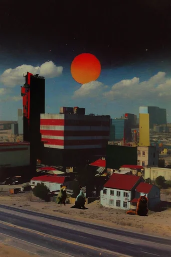 Crimson Cosmic Noir style reference image — cinematic noir