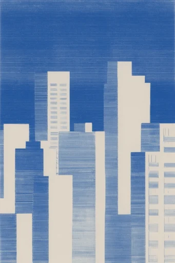Digital Risograph Minimalism style reference image — risograph print texture