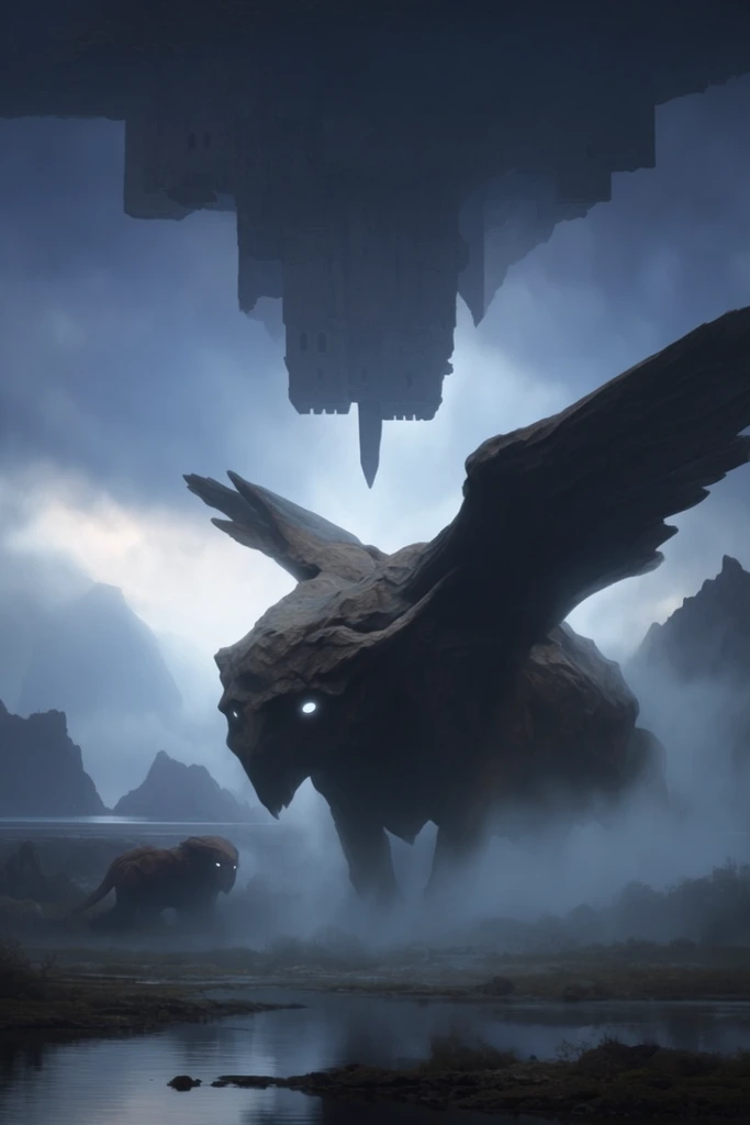 Monolithic Atmospheric Dystopia style AI image example 3