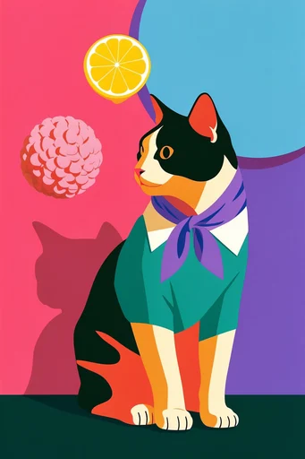 Graphic Pop Surrealism style reference image — saturated pop palette