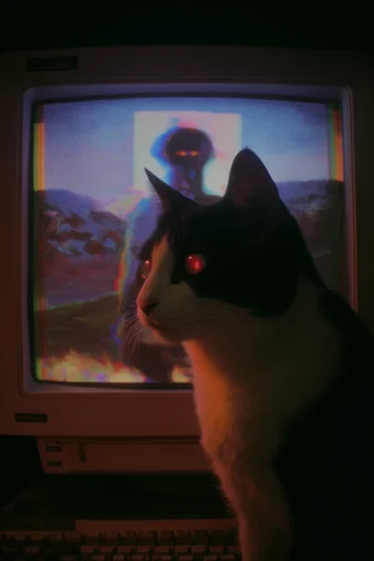Analog CRT Glitchcore style reference image — lo-fi digital decay