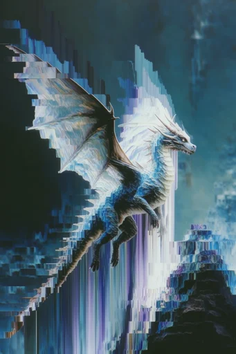 Ethereal Glitch Melancholy style reference image — vertical distortion