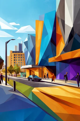 Structural Geometric Cubism style reference image — geometric cubism