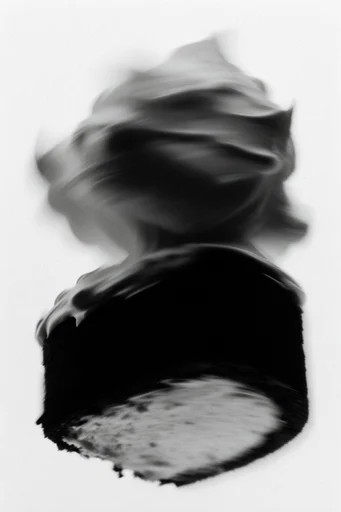 Kinetic Monochrome Abstraction style reference image — charcoal texture