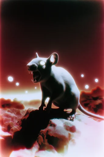 Crimson Astral Surrealism style reference image — analog film grain