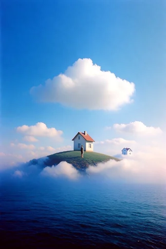 Surreal Celestial Dreamscapes style reference image — minimalist composition