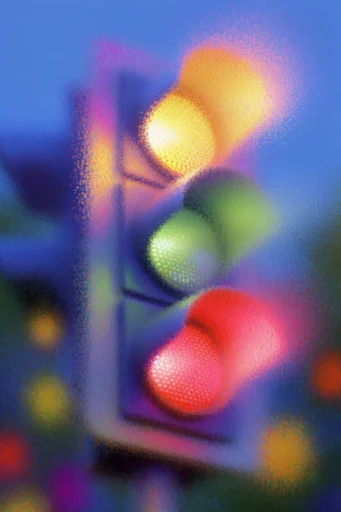 Luminous Glitch Impressionism style reference image — pointillist texture