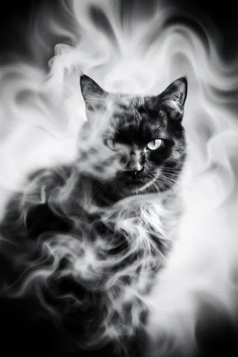 Spectral Kinetic Monochrome style reference image — long exposure portraiture