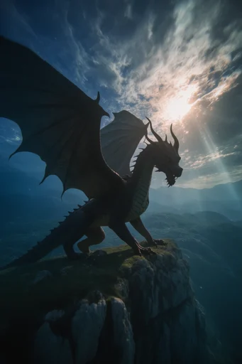 Luminous Abyssal Silhouette style reference image — shimmering sun rays