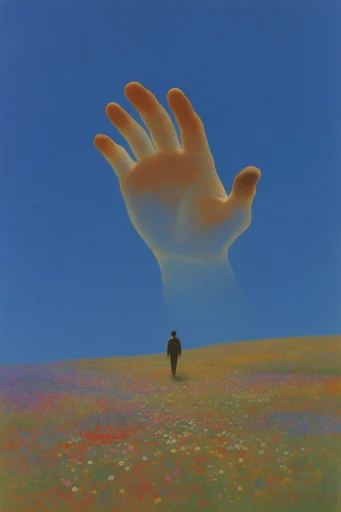 Surreal Minimalist Horizon style reference image — terracotta landscape