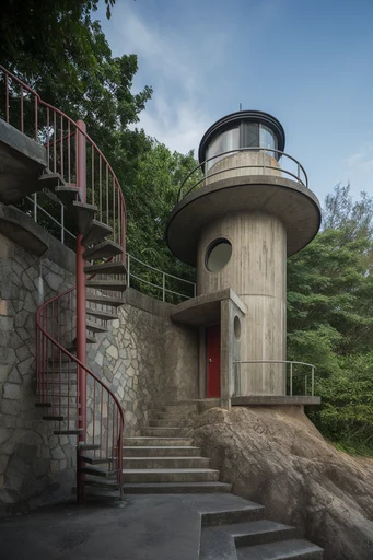 Biophilic Organic Brutalism style reference image — sculptural concrete