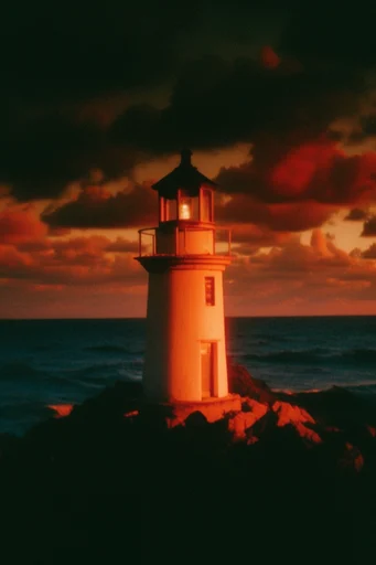 Amber Noir Cinematic style reference image — deep red glow