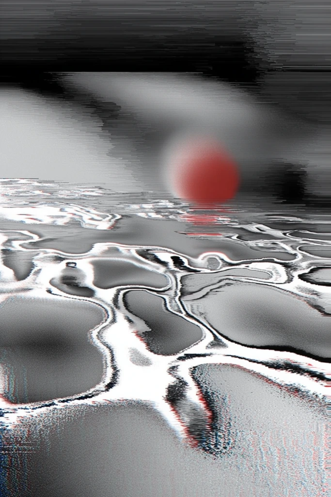 Corrupted Chrome Glitch style AI image example 2
