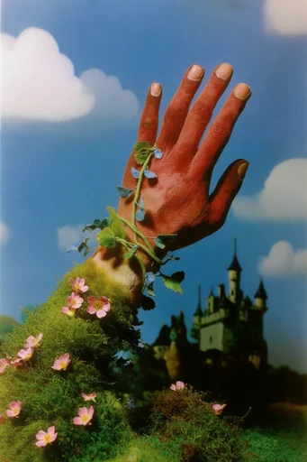 Hyper-Glossy Surrealist Pop style reference image — high-contrast studio lighting