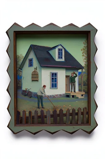 Fragmented Classical Assemblage style AI image example 4