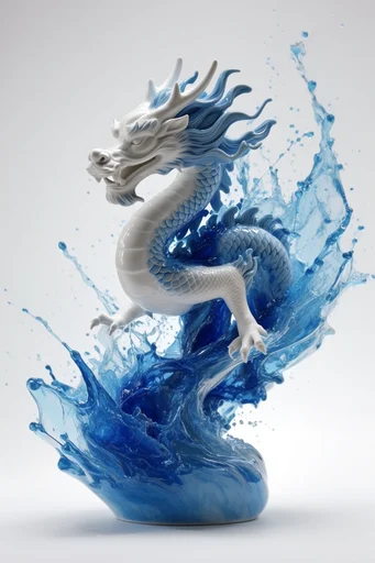 Surreal Delftware Fluidity style reference image — high-key studio lighting
