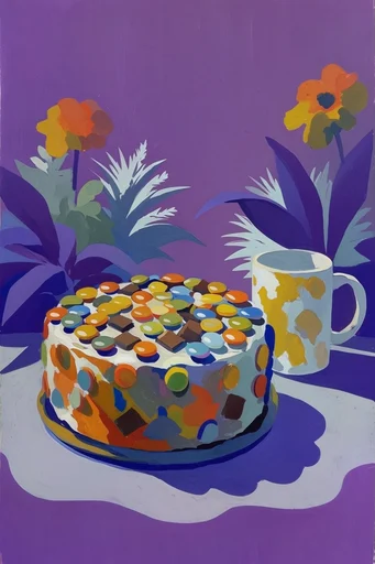 Vivid Fauvist Impasto style reference image — modern tactile still life