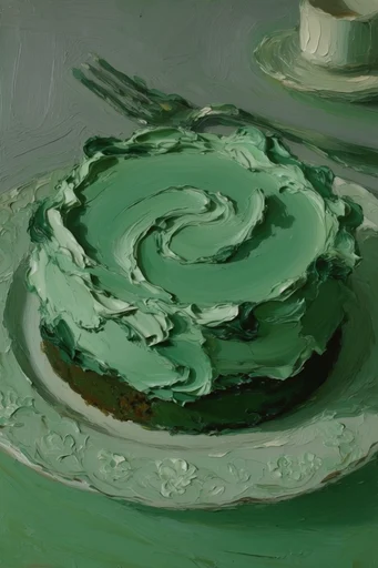 Monochromatic Verdant Surrealism style reference image — minimalist isolation