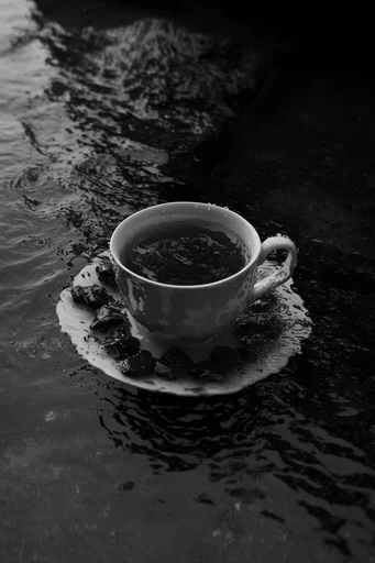 Atmospheric Monochrome Noir style reference image — heavy film grain