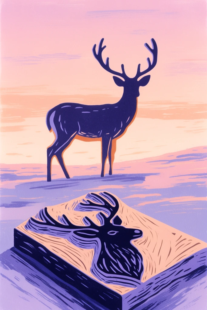 Textured Silhouette Minimalism style AI image example 3