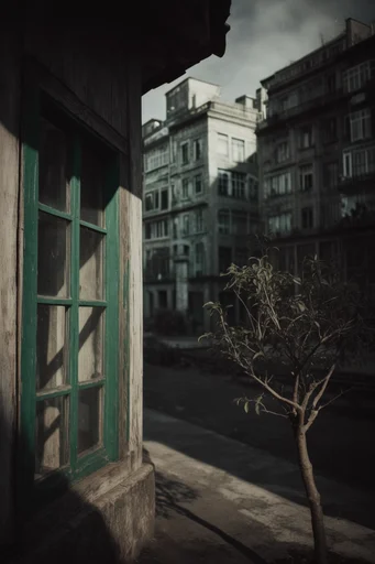 Cinematic Chiaroscuro Solace style reference image — golden hour sunbeams