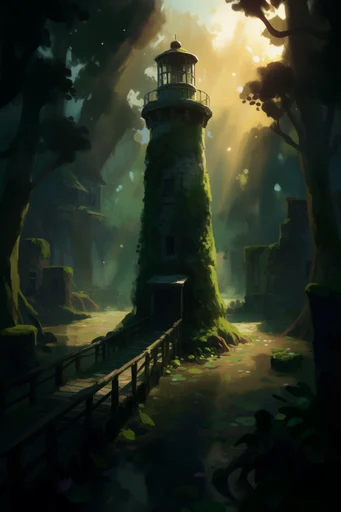 Luminous Mossy Wilderness style reference image — vibrant forest greens