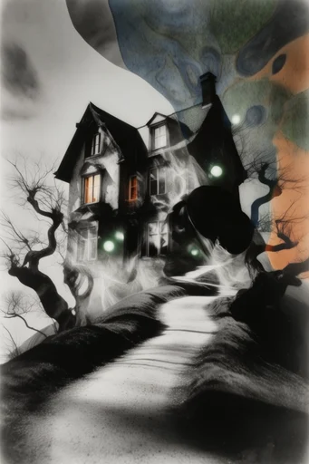 Monochrome Spectral Surrealism style reference image — ghostly motion blur