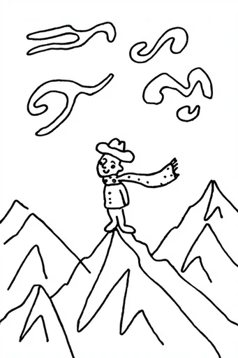 Playful Minimalist Ink style reference image — whimsical line art