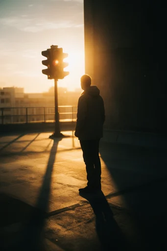 Cinematic Volumetric Chiaroscuro style reference image — volumetric golden light
