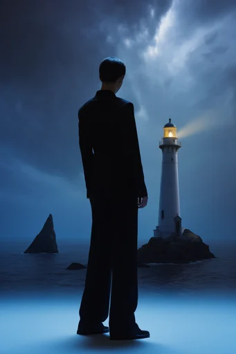 Cinematic Cyan Noir style reference image — high-contrast studio photography