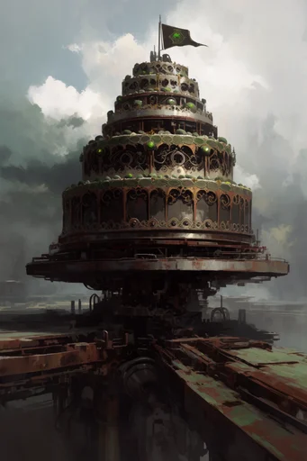 Colossal Industrial Retro-Futurism style reference image — utilitarian sci-fi design