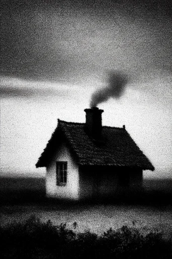 Monochrome Atmospheric Minimalism style reference image — stark silhouette