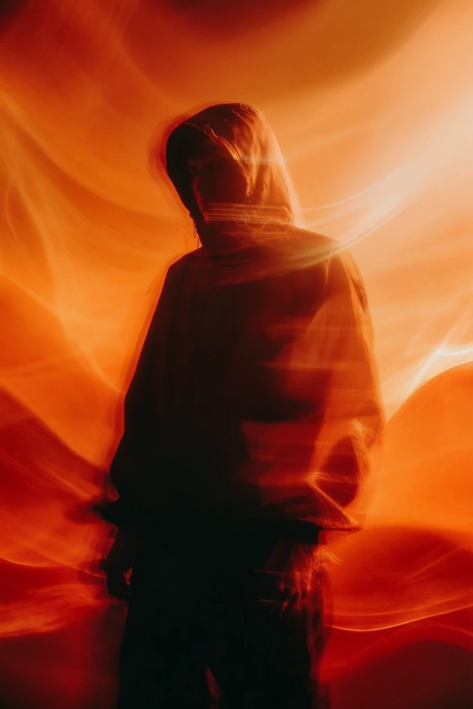 Luminous Amber Silhouette style AI image example 2