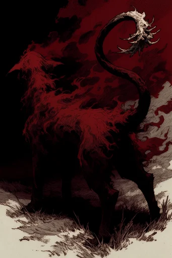 Crimson Ink Macabre style reference image — crimson accents