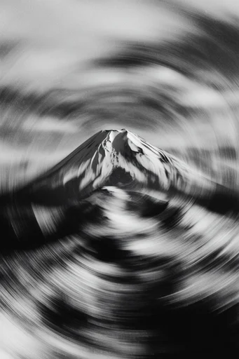 Monochrome Kinetic Vortex style reference image — monochrome macro photography