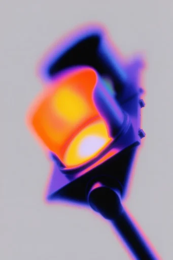 Spectral Thermal Minimalism style reference image — heavy film grain
