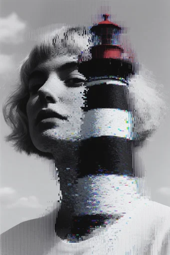 Fragmented Digital Noir style reference image — scanlines