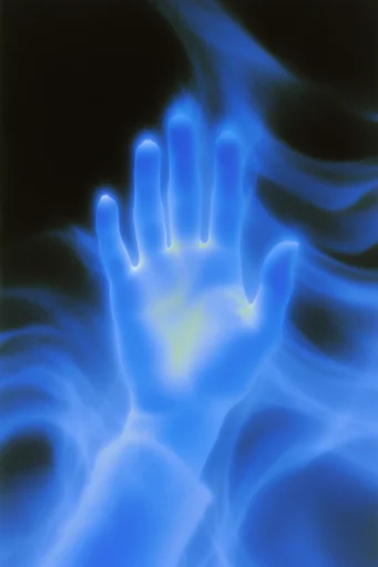 Ethereal Spectral Cyanotype style reference image — ethereal motion blur