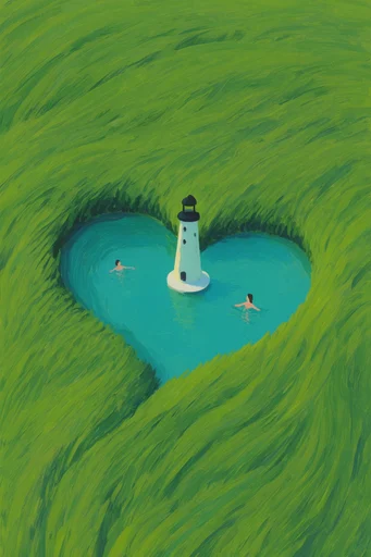 Monochromatic Verdant Surrealism style reference image — tactile oil paint