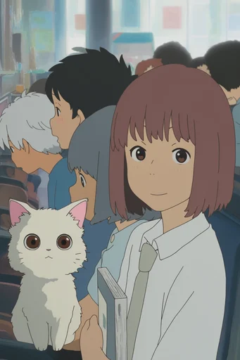 Luminous Nostalgic Anime style AI image example 3
