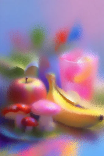 Luminous Glitch Impressionism style reference image — pointillist texture