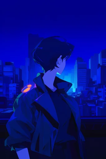 Electric Noir Futurism style reference image — high-contrast silhouette