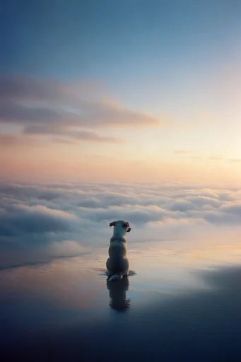 Ethereal Mirror Surrealism style reference image — diffused golden hour light